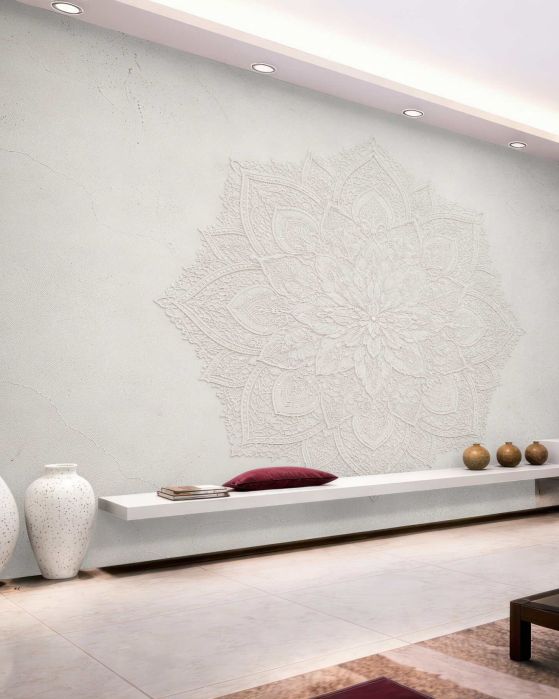 Fototapeta kremowa mandala w stylu boho
