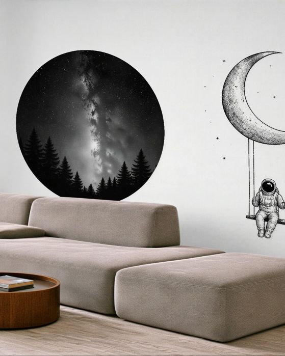 Fototapeta astronauta na księżycowej huśtawce