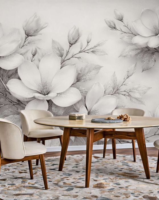 Fototapeta delikatne magnolie w szarości
