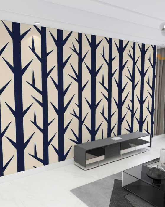 Fototapeta minimalistyczny rytm leśnych pni