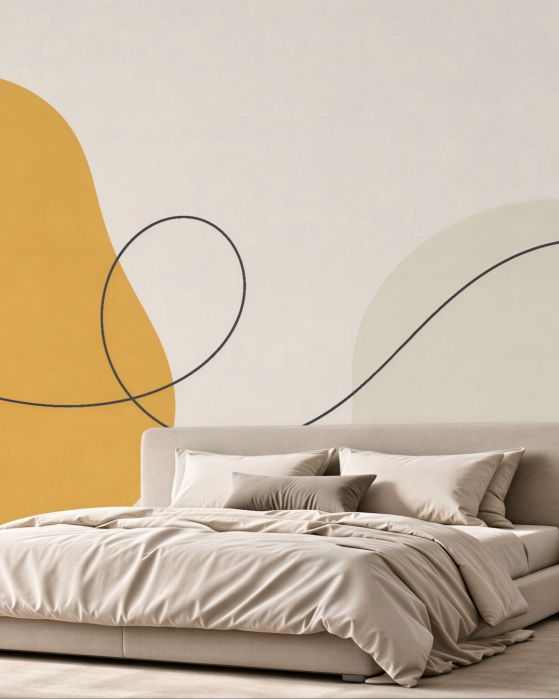 Fototapeta minimalistyczna linia i plamy