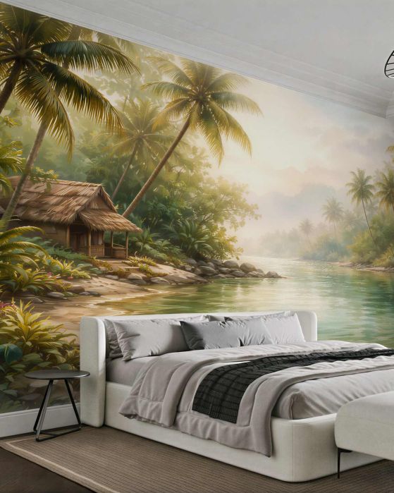 Fototapeta tropikalna laguna o świcie