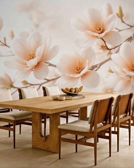 Fototapeta delikatna magnolia w jasnym rozkwicie