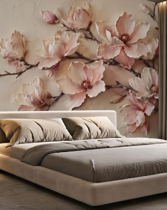 Fototapeta pudrowe magnolie 3d