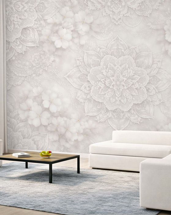Fototapeta koronkowe kwiaty mandala 3d