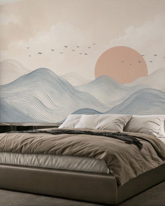 Fototapeta minimalistyczne fale o świcie