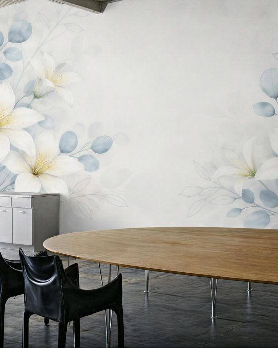 Fototapeta subtelne lilie w błękicie