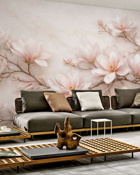 Fototapeta subtelne magnolie na marmurze