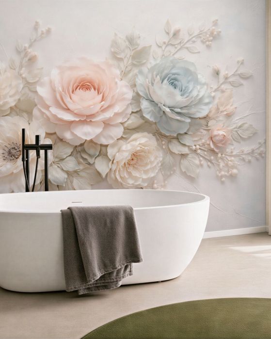 Fototapeta romantyczne kwiaty w stylu 3d