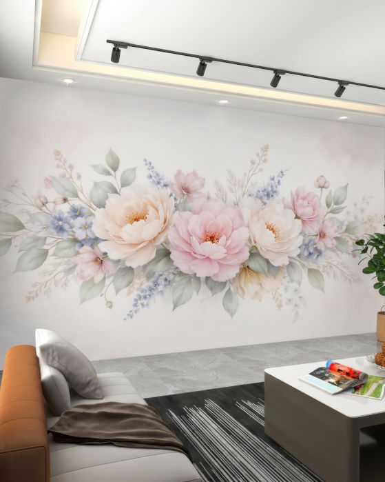 Fototapeta pastelowy bukiet piwonii