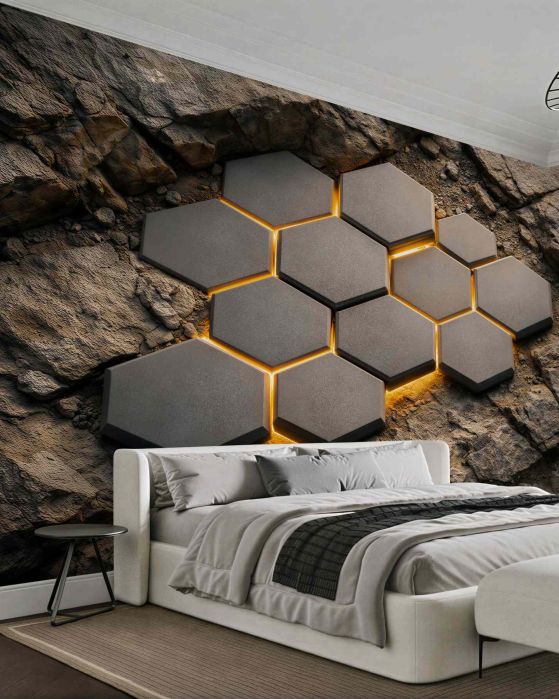 Fototapeta geometryczne panele na skale