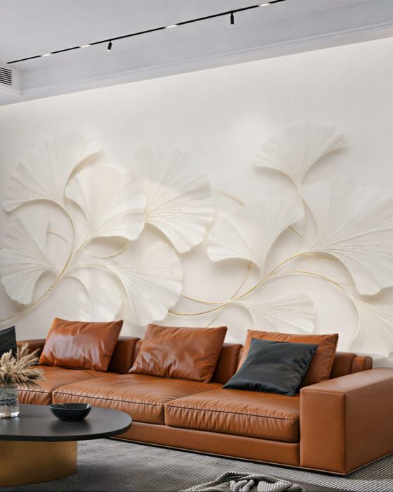 Fototapeta eleganckie liście ginkgo 3d