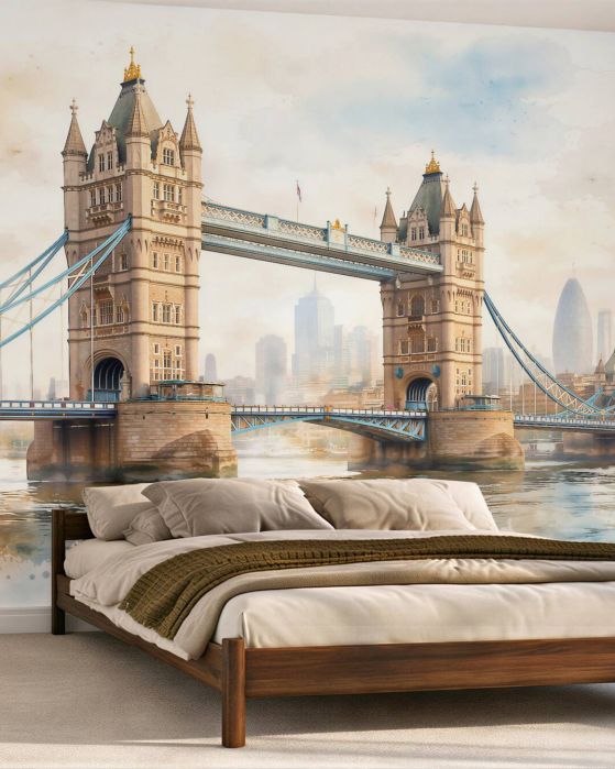 Fototapeta tower bridge w akwarelowej mgle