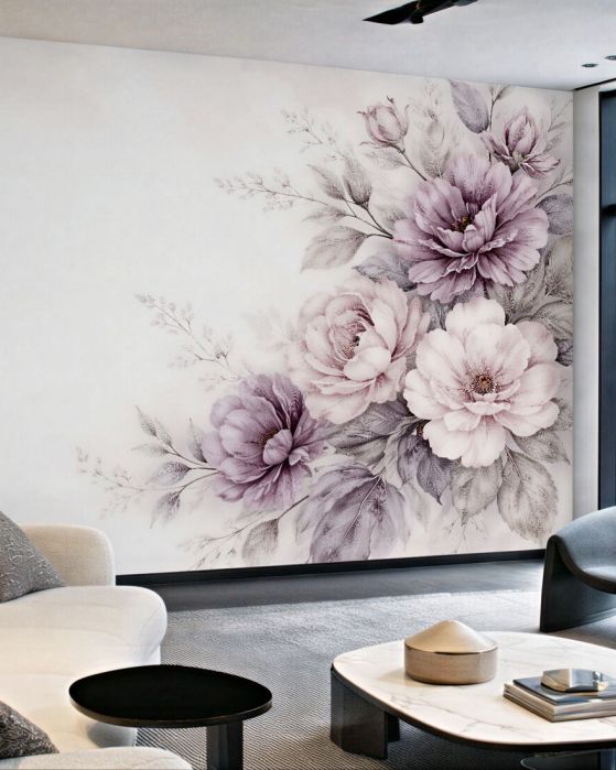 Fototapeta pudrowe piwonie w eleganckim bukiecie