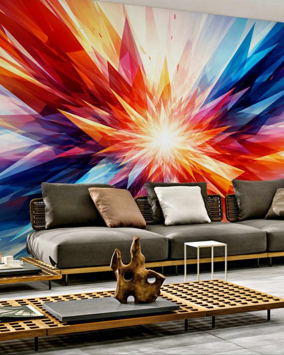 Fototapeta energetyczna eksplozja kolorowych kształtów