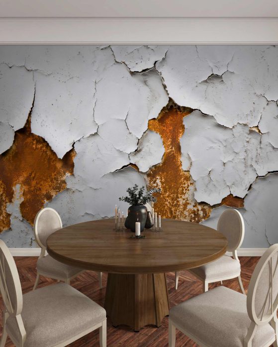 Fototapeta Łuszcząca biel rdzawej faktury