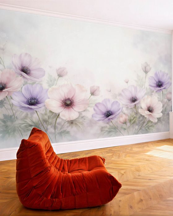 Fototapeta pastelowe anemony w blasku