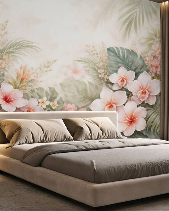 Fototapeta pastelowe tropiki z orchideami