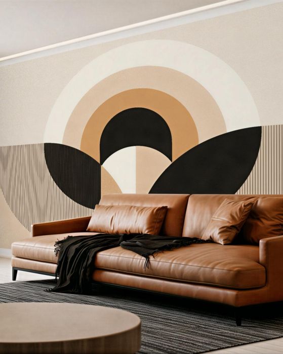 Fototapeta geometryczna harmonia beżu i czerni