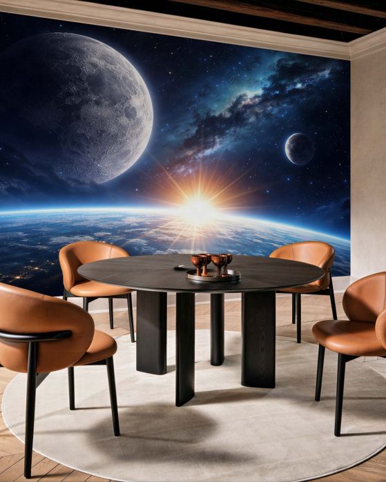 Fototapeta kosmiczny wschód nad planetą