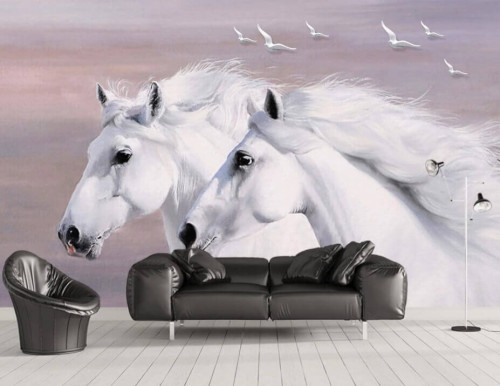 Fototapeta Koń, biały i ssak