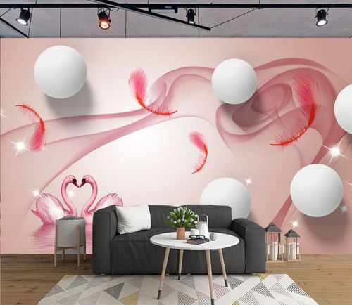Fototapeta Różowy, Ściana i balon