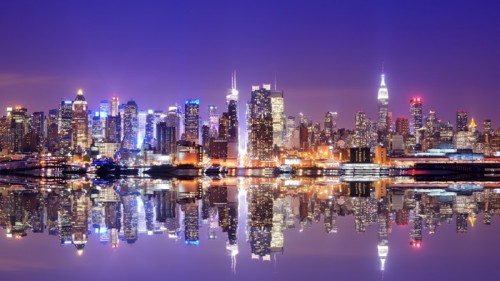 Fototapeta Manhattan skyline z odbicia
