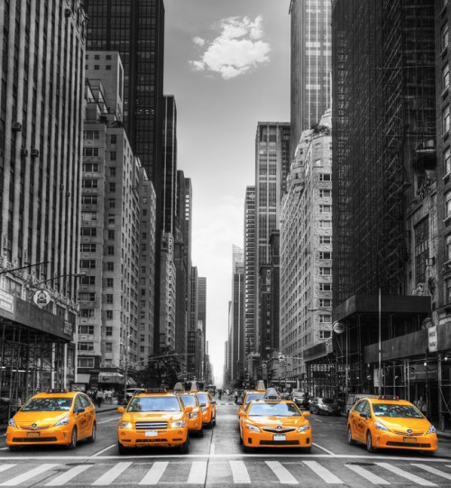 Fototapeta Avenue z taksówki w Nowym Jorku.