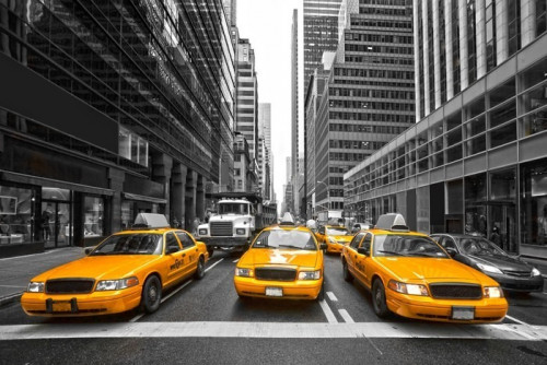 Fototapeta Tyellow taksówki w Nowym Jorku, USA.