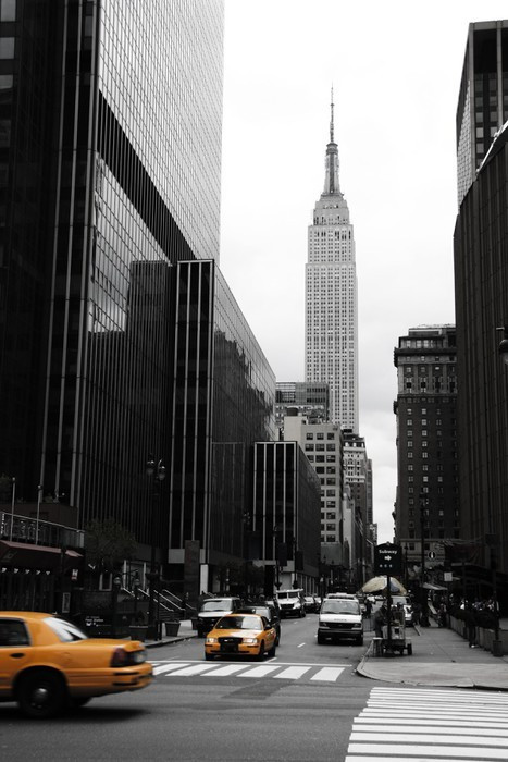 Fototapeta Emipre State Building i żółty, Manhattan, New York