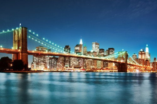 Fototapeta Brooklyn Bridge w nocy
