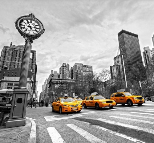 Fototapeta Żółte taksówki na nowojorskiej ulicy