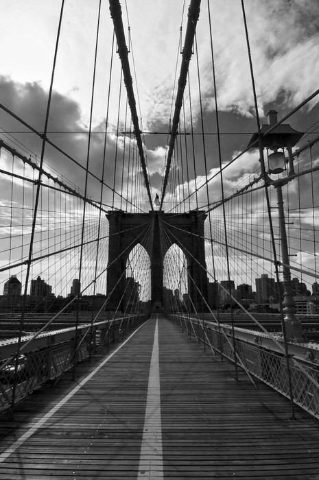 Fototapeta Pont de Brooklyn Noir et Blanc - Nowy Jork