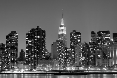 Fototapeta New York City At Night Lights, Midtown Manhattan