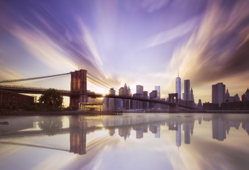 Fototapeta Brooklyn Bridge, sunset