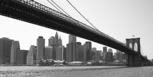 Fototapeta New York City Brooklyn Bridge czarno-biały