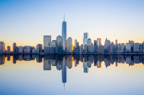 Fototapeta Manhattan Skyline z jednego budynku centrum handlu światowego w tw