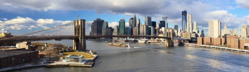 Fototapeta Manhattan panoramy z Brooklyn Bridge, Nowy Jork