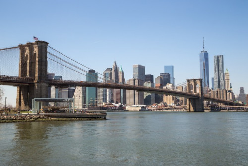 Fototapeta New York City Manhattan skyline Brooklyn Bridge Śródmieście