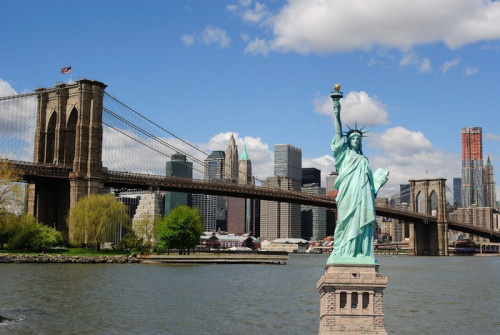 Fototapeta Statua Wolności i New York City Skyline