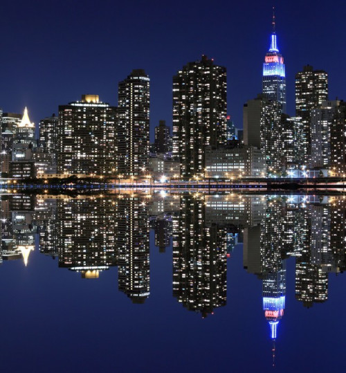 Fototapeta Midtown Manhattan skyline w nocy, New York City