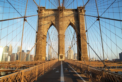 Fototapeta Brooklyn Bridge o wschodzie słońca, New York City