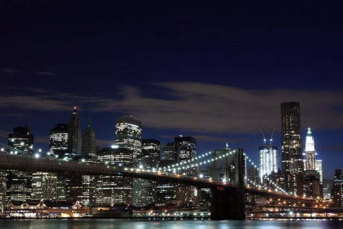 Fototapeta Brooklyn Bridge w nocy, New York City