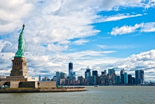 Fototapeta Statua Wolności i Manhattan Skyline, New York City. USA.