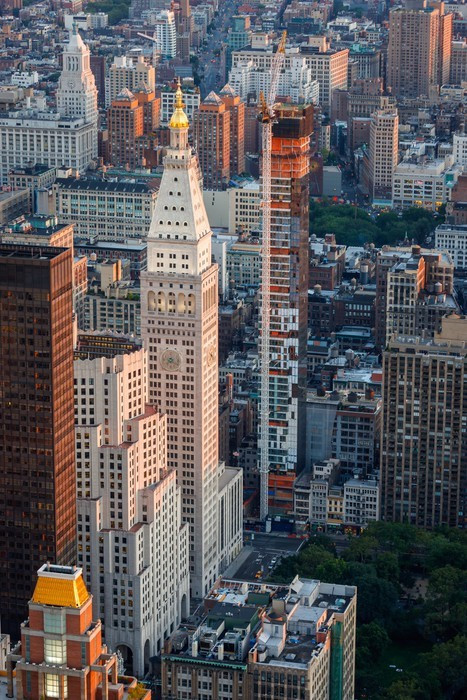 Fototapeta Aerial widok miejskiego Midtown East, Manhattan, New York - ZMIERZCH