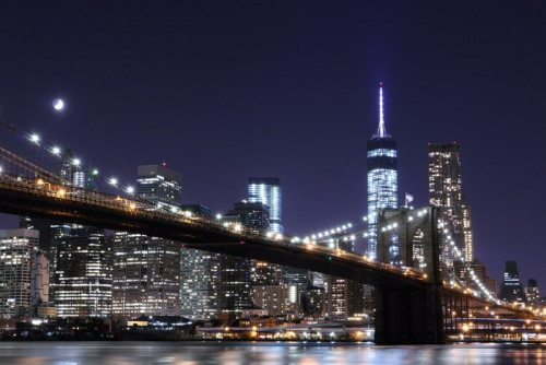 Fototapeta Brooklyn Bridge i Manhattan Skyline, New York City.