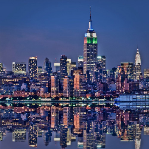 Fototapeta New York, Empire State Building de nuit