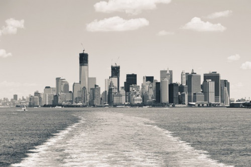 Fototapeta Lower Manhattan skyline z Staten Island Ferry Boat, New York