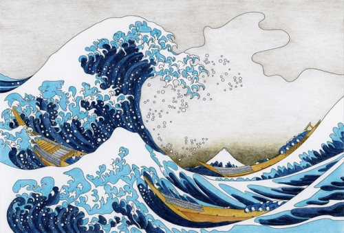 Fototapeta Hokusai wielka fala kolorowanki dla dorosłych kanagawa