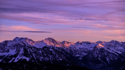 Fototapeta Allgäuer alpen in der dämmerung